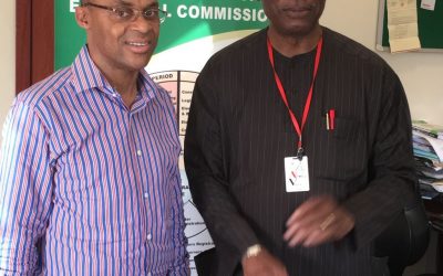 With Professor Abubakar Momoh, DG, Electoral Institute, Independent National Electoral Commission, Nigeria